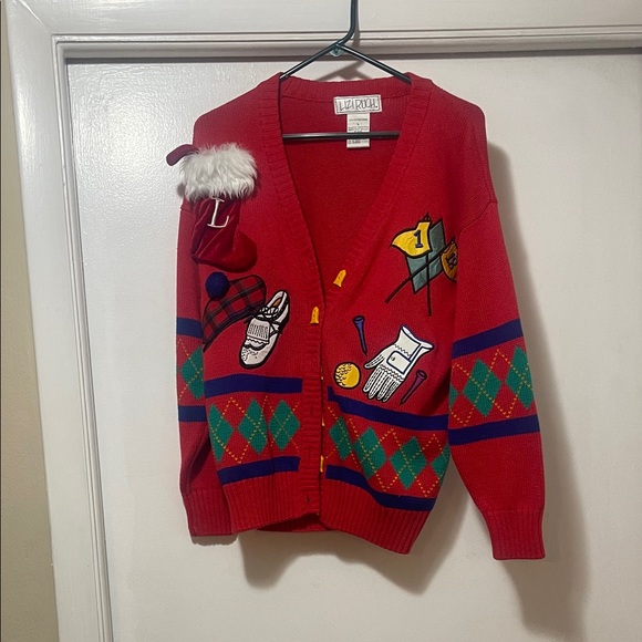 Vintage golf, ugly Christmas sweater size large - Picture 1 of 7